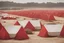 Placeholder: red tents in a plain