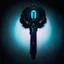 Placeholder: cyberpunk key, black background, black lighting