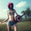 Placeholder: washboardpunk, girl, landscape, hyper detailed octane render, 8k, anime style