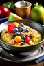 Placeholder: A bowl of oatmeal with fresh fruit and honey