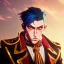 Placeholder: circus, ringleader, Arthur Kulkov face shot, front, handsome, male, Russian, fantasy, anime, yoji shinkawa dreamscape, fenghua zhong, mystical colors, Golden hour, Lisa Frank fantasy