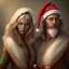 Placeholder: two elves. woman and man. Christmas scene. photorealistic. low-key