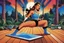 Placeholder: [psychedelic artbook cover art by Bruce Timm] in your yoga class today. You keep your phone next to your mat...As you go into Downward Dog, your phone vibrates, buzzing on the wood floor...Not a phone number you recognize...You ignore it...The yoga teacher shoots you an annoyed look and says “Warrior Two -- hold for five breaths...Then hands on the floor and do the Vinyasa…”