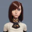 Placeholder: anna wintour with dark brown hair, blue eyes, happy, lego, steampunk