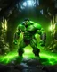 Placeholder: Ultra level pro Photorealistic, Within the mystical aura of a forgotten cave, Hulk stands surrounded by shimmering crystals that emit a soft, enchanting glow. The light plays upon his armored suit, revealing intricate details and the battle-worn marks of his crusade. As he gazes ahead, his eyes seem to hold the secrets of both the mortal world and the mystical realm, intertwining his destiny with the very essence of the night. Perfect face detail