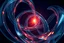 Placeholder: A mesmerizing abstract composition of interlocking glass and chrome ribbons swirling together. A fiery core of orange and red light pulses at the center, creating sharp highlights on the polished surfaces. The background transitions into deep navy shadows, emphasizing the high-contrast lighting. Fluid textures and a high-tech, futuristic mood.