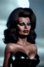 Placeholder: young sophia loren as evil queen in black leather, angry, stern look, volumetric lighting, particales,highly detailed,cinematic, deep colours,8