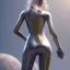 Placeholder: beautiful cyberpunk girl silver and gold hair, height, on top of tall building, 4K, 8K, detailed, body suit