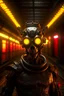 Placeholder: new york underground, a chat robot that stares at the camera like its the prettiest demon he has ever seen, its such a perfect day, motion blur, smoke, 8k, downlight, soft light, depth of field, photorealism, trending on art station, lotsa detail