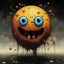 Placeholder: sinister surreal horror Pac-man avatar with eyes clamped open like in Clockwork Orange forcing it to watch scary videos of pac-man ghosts while being pumped full of nausea-inducing chemicals, horrible frowny expression, color ink illustration, horror, surreal, gritty by Chris Friel and Zdzislaw Beksinski