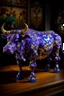 Placeholder: A purple shadow elemental ox designed in medieval tapestry painted by Claude Monet