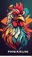 Placeholder: Design a vibrant, gaming-influenced logo of a chicken, featuring bright colors and a dynamic lighting scheme. Incorporate abstract shapes and textures to create an eye-catching composition.