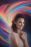 Placeholder: 3D bubbles, 3D hearts, sunlight, blue skies, magic, multicolored swirling light, aurora borealis, UFOs, Devil's Tower, fireflies, facial portrait of Megan Gale as the Flash smiling a big bright happy smile, professional quality digital photograph, happy time