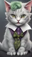 Placeholder: cute kitty in joker style,smile,realistic,real kitty