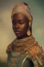 Placeholder: african portrait, warrior costume, village, meditation, woods, galaxy sky, 8k quality