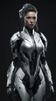 Placeholder: ((futuristic bionic kyborg woman)), dark background, mid shot, full body, neutral expression, ultra realistic, highres, superb, 8k wallpaper, extremely detailed, intricate, limited palette,