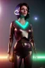 Placeholder: Ultra Realistic retro sci-fi scene, portrait, brunette woman, sweet Monica Belucci face, perfect iris, glow eyes, makeup. Alien Saturn background, Retro sci-fi style, helmet, tight latex coat, fog, rain, soft color, highly detailed, unreal engine 5, ray tracing, RTX, lumen lighting, ultra detail, volumetric lighting, 3d, finely drawn, high definition, high resolution.