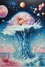 Placeholder: The fourth stage of water; Post-Modern Celestial Pop Art with surreal elements