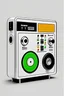 Placeholder: A surreal Time Machine designed by Dieter Rams. Product ad retro. Colorful stunning design.
