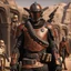 Placeholder: star wars bald male corellian pilot wearing pearlescent black and gunmetal grey First Order special forces heavy assault armor and helmet with gold trim inside the jedi temple, centered portrait, hyperdetailed, dynamic lighting, hyperdetailed background, 8k resolution, volumetric lighting, light skin, fully symmetric details