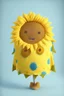 Placeholder: Cheery and cute sunflower avatar full body in fabric material