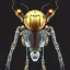 Placeholder: steampunk transparent cybernetic biomechanical robotic bug of death, symmetrical, front facing, 3d model, very coherent symmetrical artwork, unreal engine realistic render, 8 k, micro detail, gold and steel intricate, elegant, highly detailed, digital painting, artstation, smooth, sharp focus, illustration, artgerm, tomasz alen kopera, wlop, unreal engine