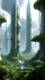 Placeholder: sci fi planet, tall jungle temple, zaha hadid city, white buildings