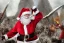 Placeholder: santa claus with battle axe invades Helm's Deep fire destruction