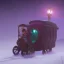 Placeholder: Stow away in magical moving carriage at night Nick Harris style