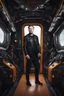 Placeholder: "Ultra realistic full body shot a elon musk in space ship concept, looking at the camera,full legs, cyberpunk, neo-figurative,concept ,full length view, face , full size, science, technology,future,electric ,futuristic style, design, practicality,manufacturability,performance, HOF, professional photographer, captured with professional DSLR camera, trending on Artstation, 64k, full size, ultra detailed, ultra accurate detailed, bokeh lighting, surrealism, background, detailed