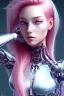 Placeholder: cyborg, pink hair,seven , perfekt, real, dream