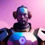 Placeholder: A portrait of a crystalised robot samurai with yakuza tatu, atmospheric, realistic, unreal engine cosmic galactic, cinematic lighting, octane render, transparent,bleu pink light, Horse tail, cristal goutte rose sur le front