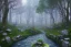 Placeholder:  winding stone path lit river