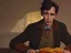 Placeholder:  Sherlock holmes eating a taco