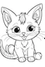 Placeholder: coloring page for kids, kitten , cartoon style, thick outline, low details, no shading, no color