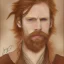 Placeholder: Portrait of Courtney Gains as a ruggedly handsome but joyful roguish pirate, charismatic, attractive male, masculine, perfect, precisely detailed, lightly freckled face, meticulously detailed multi-hued ginger carrot colored cherry fire red hair; Malachai of the corn; fantasy, intricate, elegant, highly detailed, digital painting, artstation, concept art, matte, sharp focus, illustration, art by artgerm and greg rutkowski and alphonse mucha