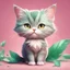 Placeholder: A delightful and adorable cartoon illustration featuring a cute mint-colored cat against a charming pink background, (delightful illustration:1.4), (adorable cartoon cat:1.5), (charming pink background:1.3), (expressive mint hues:1.2), inspired by the styles of cute cartoon artists, trending on ArtStation, Intricate, Sharp focus, vibrant lighting, (whimsical:1.4), (playful ambiance:1.3), (lush fur details:1.5), Cartoon, Masterful, Captivating, High Detail, Cinematic view