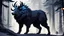 Placeholder: beast with a bear-like body, wolf head, and elk horns in 8k solo leveling shadow artstyle, machine them, close picture,