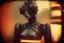 Placeholder: steampunk, vintage analog polaroid of a woman robot, female body, fog, lomography, heavy film grain, night, color bleed, depth of field, bokeh, retro