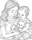 Placeholder: mothers day coloring with two babies