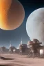 Placeholder: industrial colony on the moon with a view of earth, 8k, colorful, luminous