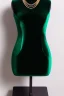 Placeholder: dark green velvet Necklace Mannequin Stand on a luxury table