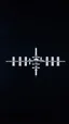 Placeholder: Huge space station, looking like oil drums in a line in the blackness of space