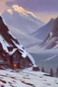Placeholder: a robot guarding a wintry mountain hideaway