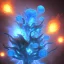 Placeholder: Spherical Frost metal magic armoured lightning Mycelium giant blob MUSHROOM flower erupting with BLUE FLAMES hellfire abyss stars SPACE lANDSCAPE