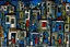 Placeholder: A black village in a shadow realm designed in ancient Egyptian hieroglyphics painted by Jean Dubuffet