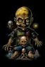 Placeholder: Science experiment Horror Doll by Richard Corben, Todd Schorr, T-Shirt Design, Black Background