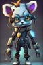 Placeholder: i'd like a cartoon cyberpunk ragdoll in the style of ratchet and clank, not a human but anthropomorphic