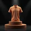 Placeholder: Mock up 3D brown polo shirt on a black background podium with light smoke, Ai generated Images