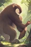 Placeholder: Monkey, in Jungle, holding banana